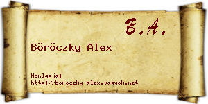 Böröczky Alex névjegykártya